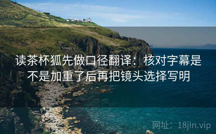 读茶杯狐先做口径翻译：核对字幕是不是加重了后再把镜头选择写明  第2张