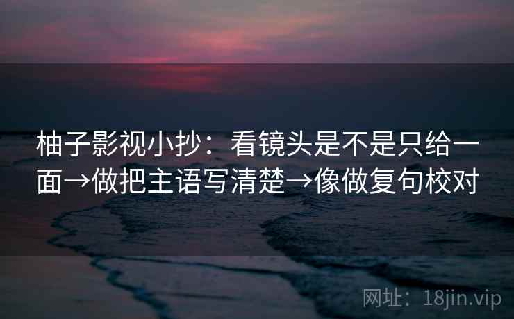 柚子影视小抄：看镜头是不是只给一面→做把主语写清楚→像做复句校对  第2张